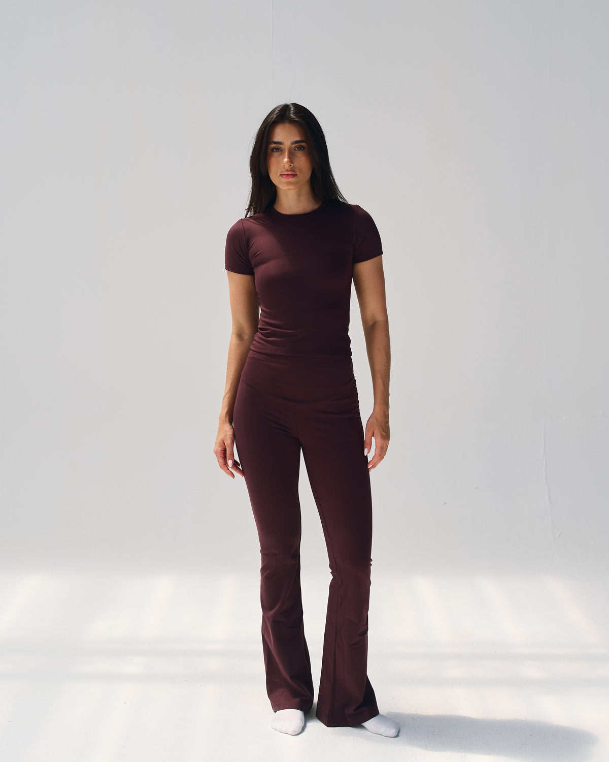 High-Rise Crossback Flare Trousers