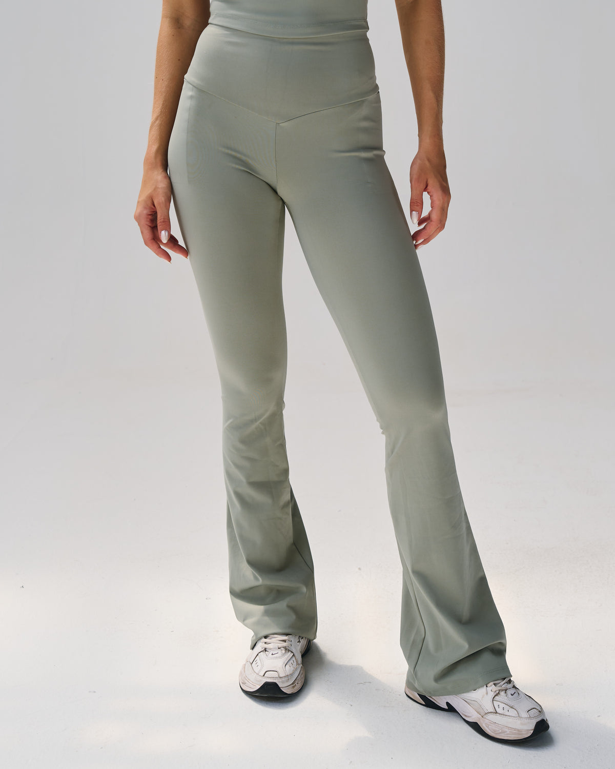 High-Rise Crossback Flare Trousers