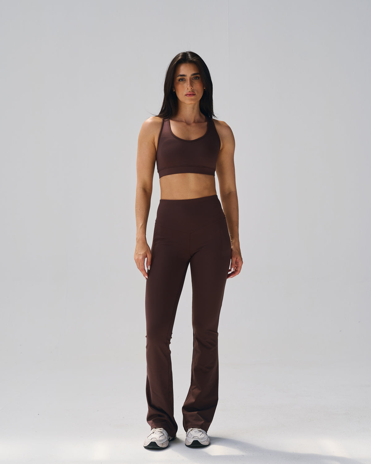 High-Rise Crossback Flare Trousers