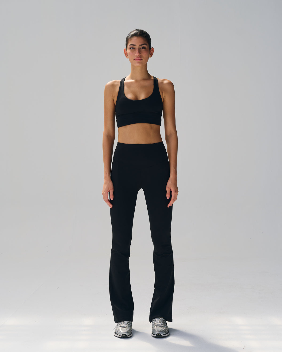 High-Rise Crossback Flare Trousers