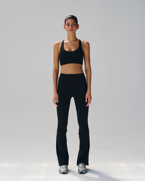 High-Rise Crossback Flare Trousers